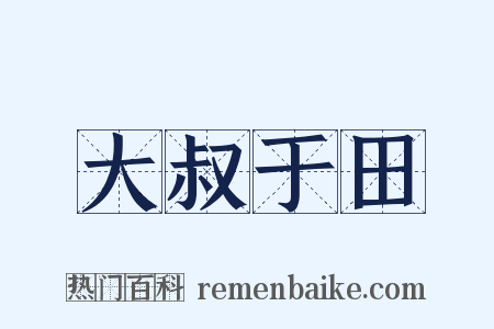大叔于田是什么意思的图片